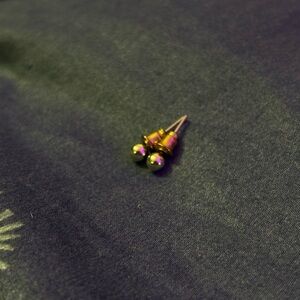 Silver ball earring studs